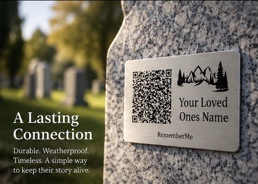 Memorial headstone with roses
